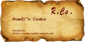 Román Csaba névjegykártya